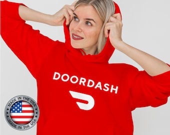 Doordash Themed Hoody Hooded Sweatshirt | USA made, superior quality!