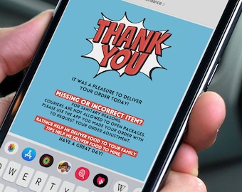 Food delivery thank you note, for good rating, food delivery thank you message