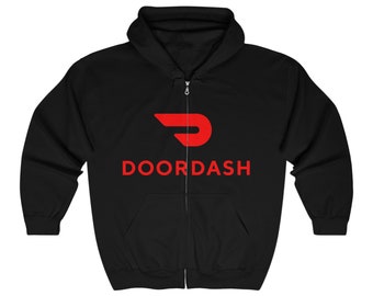 Doordash Delivery Unisex Heavy Blend Full Zip Hooded Sweatshirt
