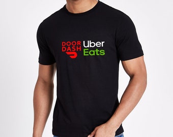 DoorDash, Uber Eats Cotton Tee T-shirt | USA made, superior quality!
