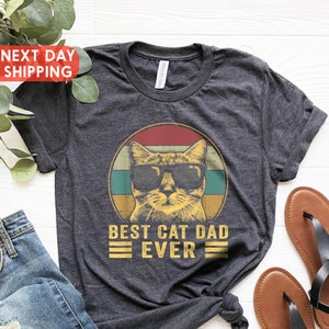 The Original Cat Father T-Shirt, Fathers Day Shirts, Cat Dad Shirt, Best Cat Dad Ever Shirt, Funny Cat Dad T-shirt, Cat With Glasses Shirt