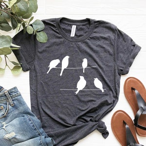Birds T-shirt Birds on A Wire Shirt Graphic Birds Shirt - Etsy