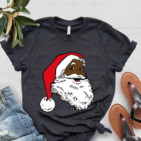 Black Santa Claus Shirt, African American Christmas Tee, Black Santa Claus Tee, African American Santa Shirt, Xmas Gift Shirt, Christmas Tee