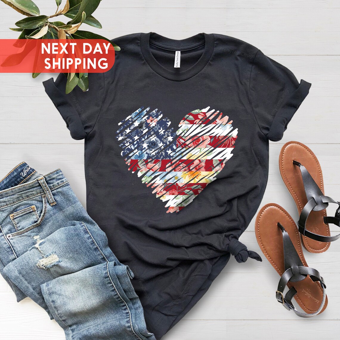 American Flag Heart Shirt American Flag Shirt Patriotic - Etsy