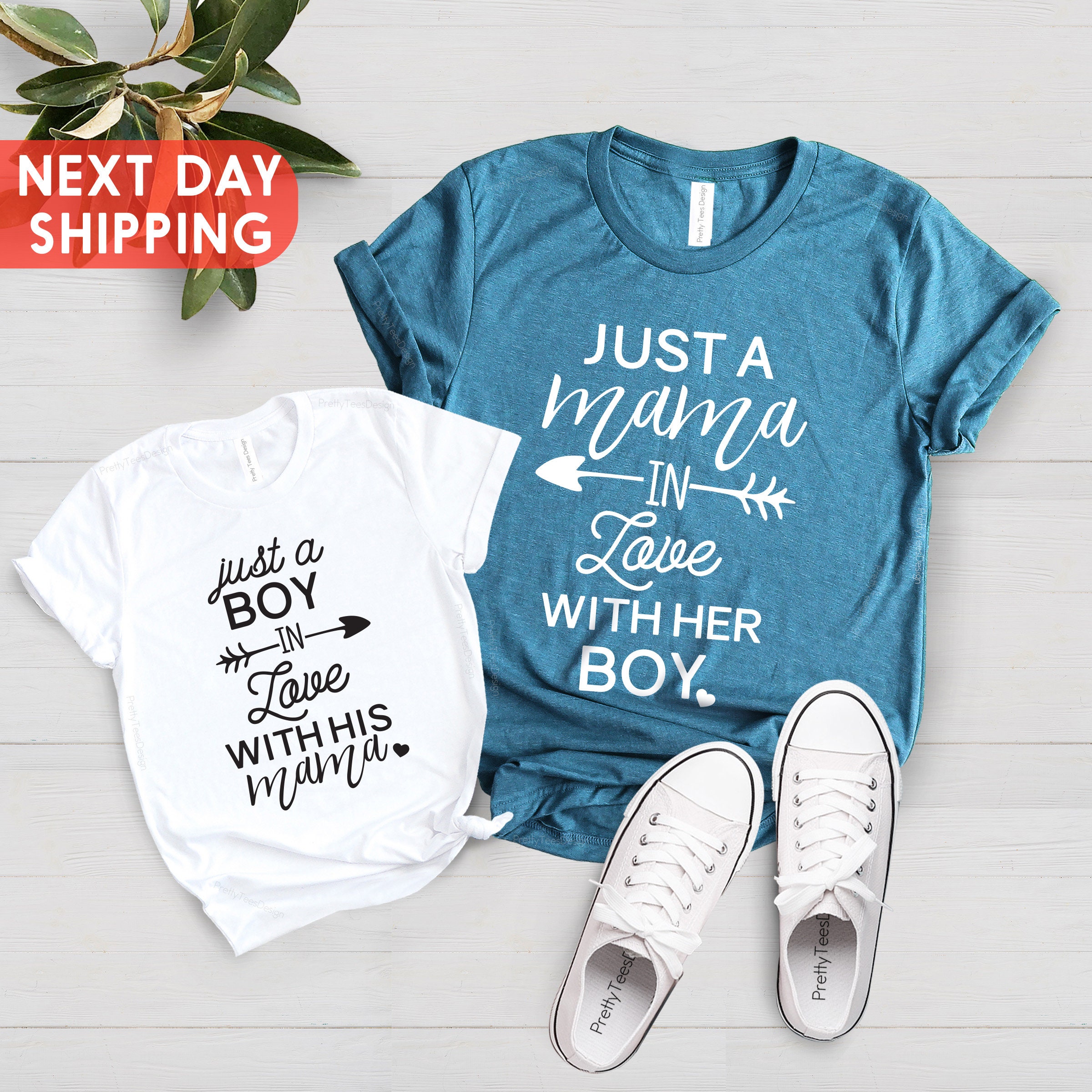 Just A Mama in Love With Her Boy Mothers Day Shirt Mommy and - Etsy