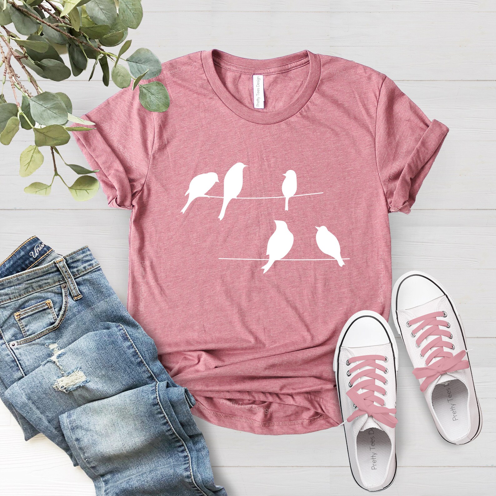 Birds Tshirt Birds on A Wire Shirt Graphic Birds Shirt Etsy