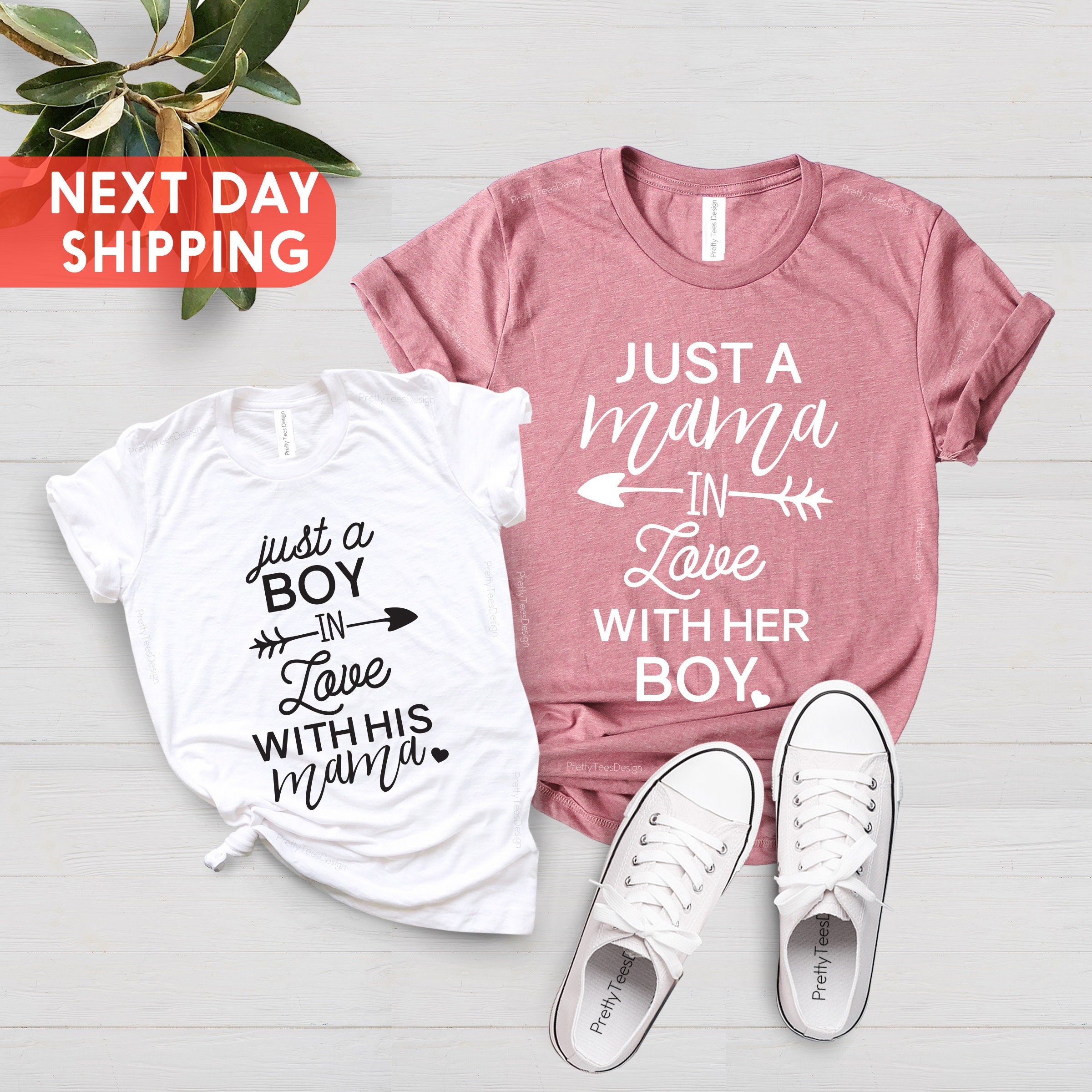 Just A Mama in Love With Her Boy Mothers Day Shirt Mommy and - Etsy