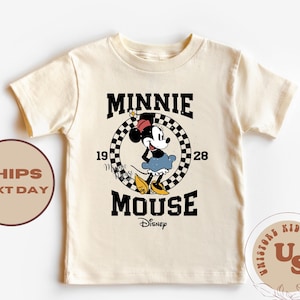 Minnie Mouse Toddler T-Shirt, Minnie Kids Shirt, Disney Minnie Shirt, Checkered Minnie Shirt, Disney Baby Onesie®