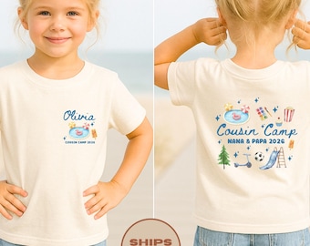 Personalized Cousin Camp Matching Shirts, Cousin Camp Nana & Papa 2026 Toddler Shirt, Custom Summer T-Shirt
