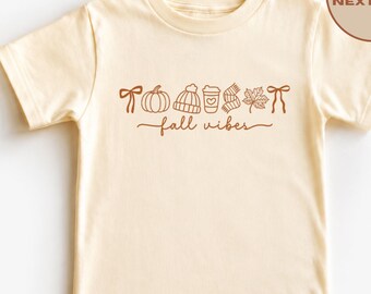 Fall Vibes T-Shirt, Cozy Season Toddler Shirt, Happy Thanksgiving Shirt, Pumpkin Season T-Shirt, Autumn Fall Shirt