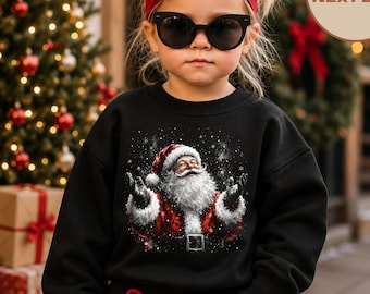 Santa Sweatshirt, Retro Christmas Sweatshirt, Festive Holiday Tee, Happy Christmas Shirt, Christmas Toddler Shirt