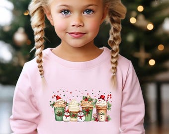 Pepper Mint Latte Sweatshirt, Winter Coffee T-Shirt, Funny Christmas Shirt, Christmas Kids Shirt, Cute Snowman Shirt