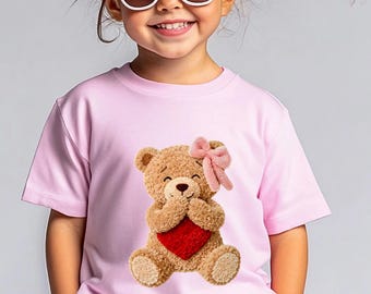 Valentines Bear T-Shirt, Cute Bear Sweatshirt, Heart Shirt, Valentine Kids Shirt, Funny Valentines Gift, Bear Sweatshirt