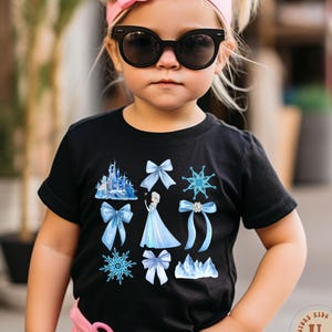 Disney Frozen Shirt, Elsa Toddler T-Shirt, Coquette Blue Bow Kids Shirt, Magic Kingdom Shirt, Disney Elsa Shirt, Princess Elsa Shirt