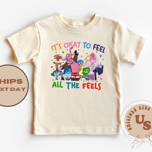 It&#39;s Okay To Feel All The Feels Toddler Shirt, Disney Inside Out 2 Kids Shirt, Inside Out Baby Bodysuit