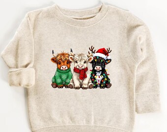 Christmas Cows Sweatshirt, Cute Cow Xmas T-Shirt, Baby Cow Xmas Sweater, Christmas Baby Onesie®, Holiday Shirt, Winter Tee
