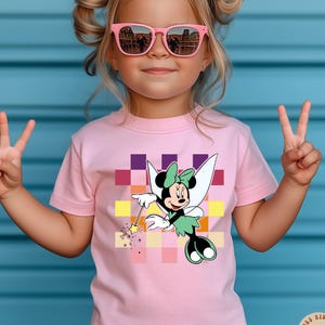 Watercolor Minnie Toddler T-Shirt, Checkered Minnie Kids Shirt, Disney Girl Shirt, Minnie Mouse Baby Onesie®, Minnie Shirt