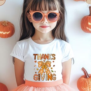 Thanksgiving Toddler T-Shirt, Coquette Bow Thanksgiving Shirt, Autumn Fall Shirt, Happy Thanksgiving Shirt