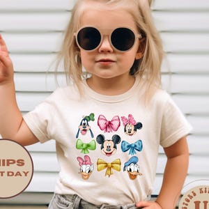 Coquette Mickey And Friends Shirt, Coquette Bow Kids Shirt, Disney Trip Shirt, Disney World Shirt, Bow T-Shirt