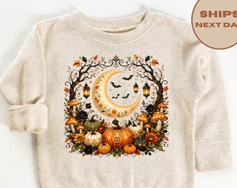 Pumpkin Season Kids Sweatshirt, Boho Pumpkin Shirt, Thanksgiving Gift, Thanksgiving Toddler Shirt, Autumn Harvest Shirt