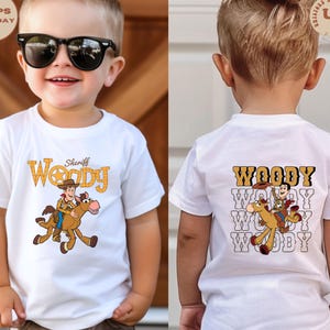 Woody Two-Sided T-Shirt, Sheriff Woody Toddler Shirt, Disney Toy Story Shirt, Woody And Bullseye Shirt, Toy Story Woody Shirt