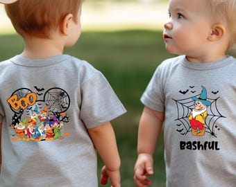 Seven Dwarfs Halloween T-Shirt, Princess Snow White & Seven Dwarfs Spooky T-shirt, Boo Princess Shirt, Disney Snow White Halloween Shirt