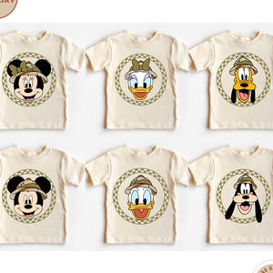 Mickey And Friends Safari Toddler T-Shirt, Checkered Mickey Kids Shirt, Disney Safari Shirt, Daisy Donald Safari Shirt