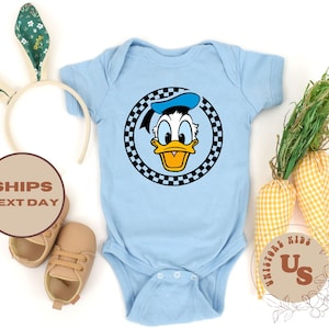 Donald Duck Baby Onesie®, Disney Donald Toddler Shirt, Checkered Donald Duck Youth Shirt, Donald Duck Toddler Tee