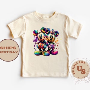 Aquarelle Mickey Minnie T-shirt pour tout-petit, grenouillère pour bébé Mickey et Minnie®, grenouillère pour bébé Disney®, chemise pour enfant Disney Mouse