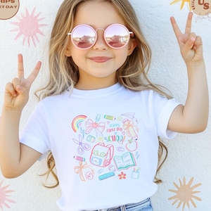 Kids School T-Shirt, Coquette Bow School Shirt, First Grade Shirt, Preschool Shirt, First Day Of School Shirt