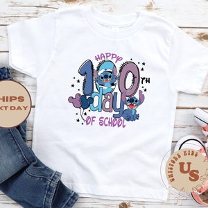 Happy 100 Th Day School T-Shirt, Stitch 100 Days Of School Shirt, Disney 100th Day School Tee, Disney Stitch Shirt