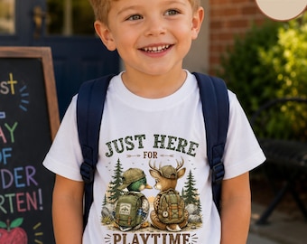 Just Here For Playtime T-Shirt, Camo School Shirt, Back To School Sweatshirt