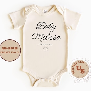 Body de bebé personalizado, Body de anuncio de bebé, Body de revelación de bebé, Body personalizado