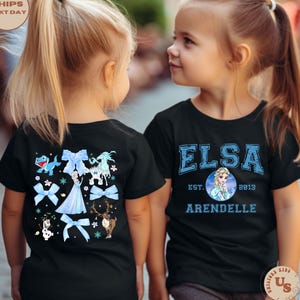 Princess Elsa Toddler T-Shirt, Elsa Two-Sided Shirt, Coquette Bow Elsa Shirt, Elsa And Friends Shirt, Disney Frozen Shirt, Frozen Elsa Shirt