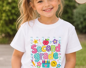 Preppy Second Grade T-Shirt, 2nd Grade Shirt, First Day Of School Shirt