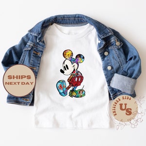 T-shirt Disney Mickey pour tout-petits, grenouillère aquarelle Mickey pour bébés, chemise Mickey pour enfants, grenouillère Disney pour bébés, chemise Disney pour tout-petits et adolescents