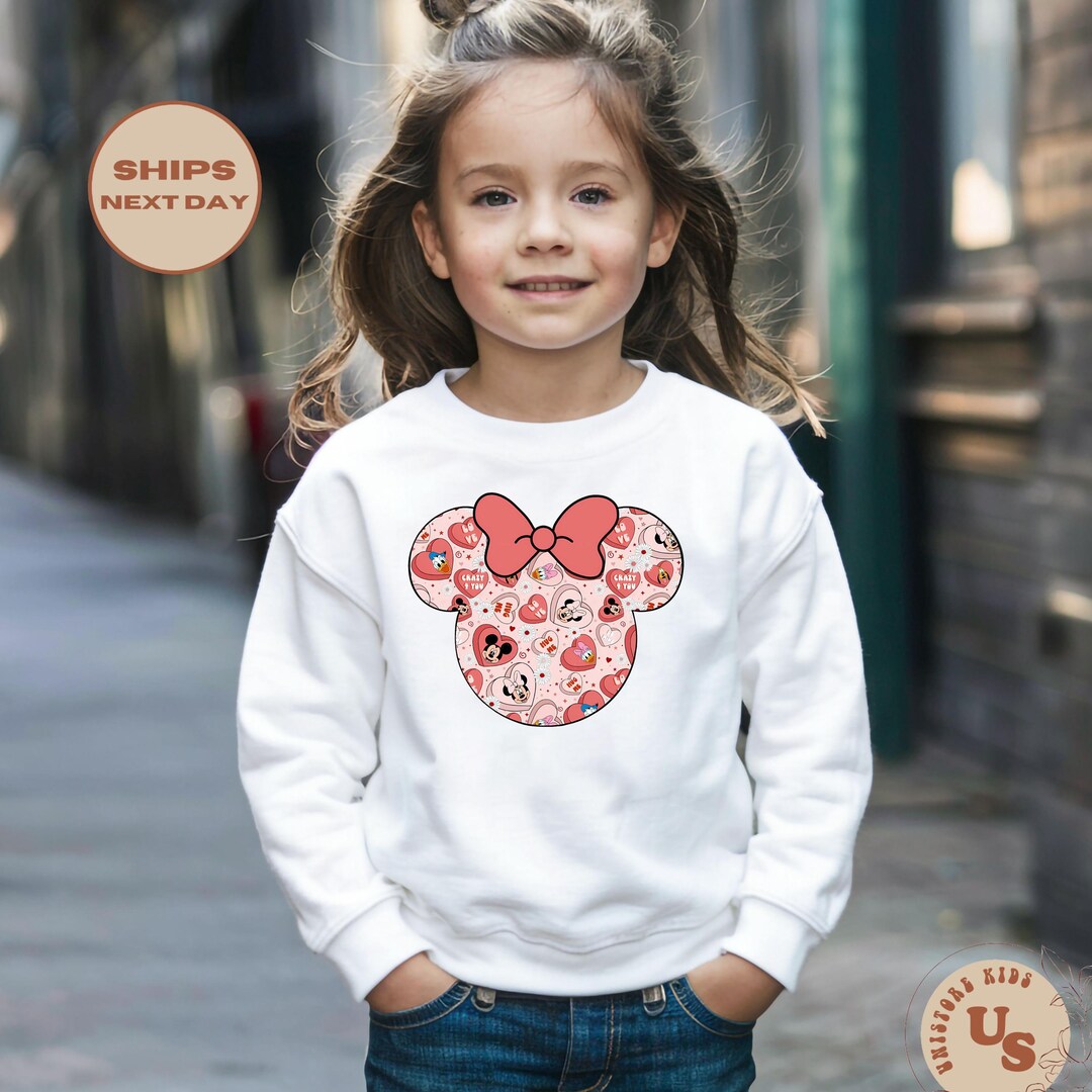 Fabric Sweatshirt Minnie Mouse Sweatshirt Baby Minnie Love Toddler