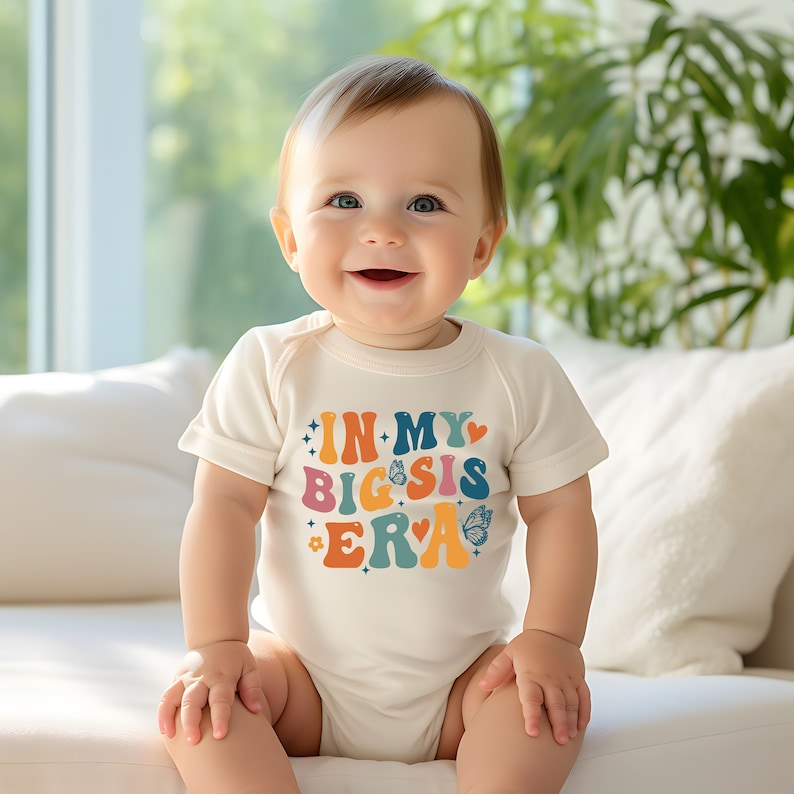 In My Big Sis Era Toddler T-Shirt, Retro Big Sis Shirt, Big Sister Toddler Shirt, Cute Big Sis Kids Shirt, Cute Big Sister T Shirt image 4
