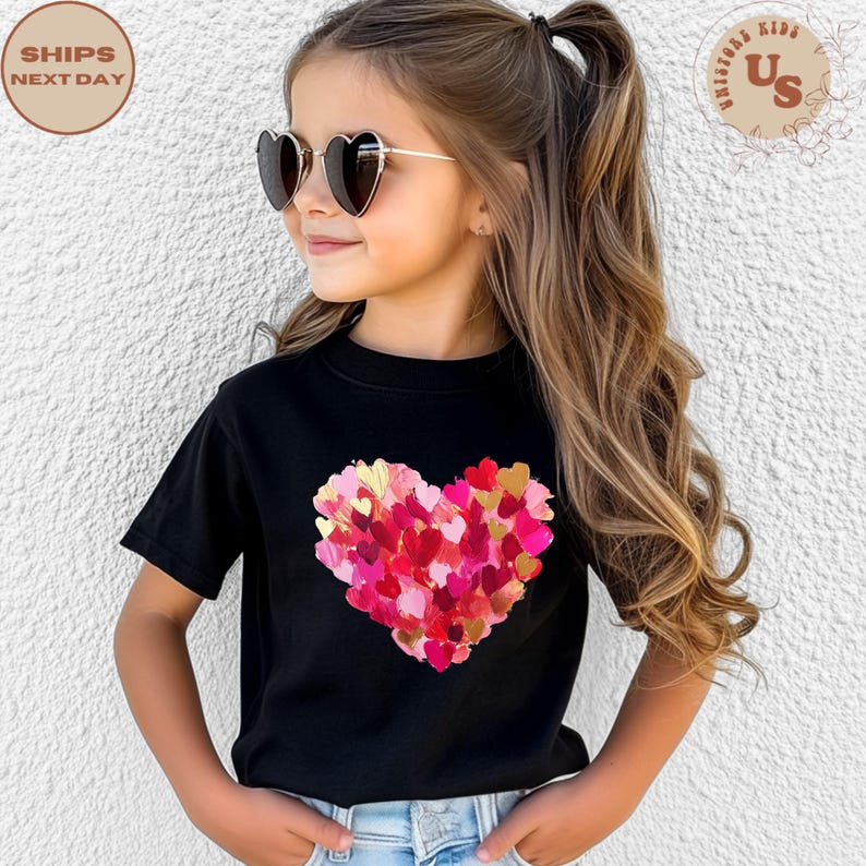 Valentines Day Hearts Toddler T-Shirt, Heart Kids Shirt, Valentines Day Toddler Shirt, Heart Toddler Shirt image 4