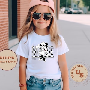 Checkered Minnie Mouse Toddler Shirt, Minnie Kids T-Shirt, Disney Minnie Bodysuit, Disney Toddler Shirt, Minnie Shirt
