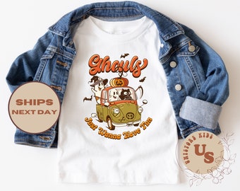 Halloween Ghouls Toddler T-Shirt, Ghouls Baby Onesie®, Ghost and Cat Shirt, Cute Halloween Baby Onesie®, Halloween Kids Shirt
