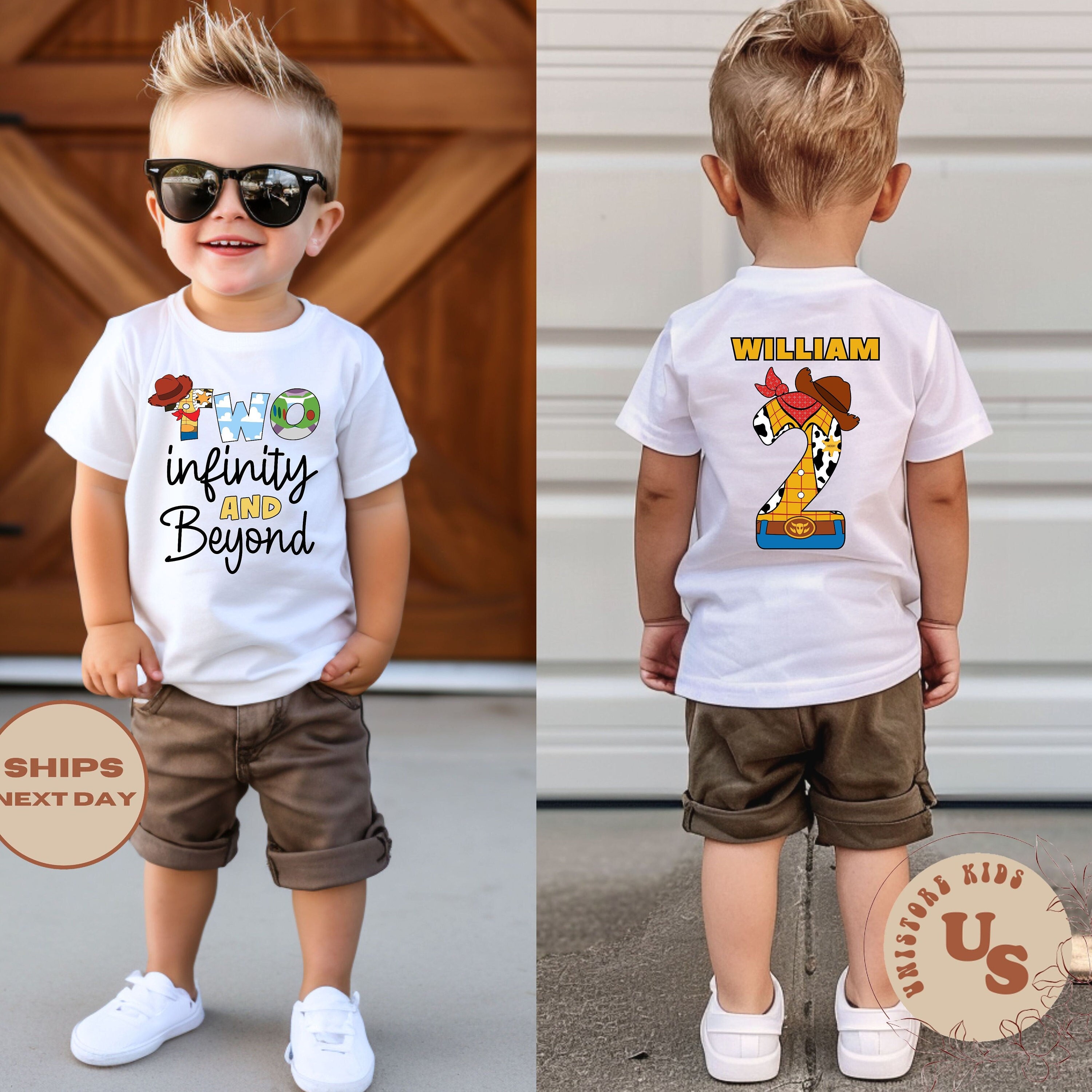 Toy Story Birthday Party Toddler Shirt, Two İnfinity Beyond Birthday Shirt, Birthday Toddler Shirt, Custom Name 2nd Birthday T-Shirts