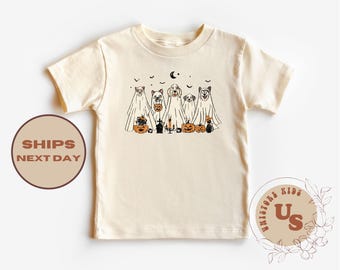 Camiseta de Halloween con fantasma de perro para niños pequeños, camiseta de Halloween con fantasma de perro para niños, mono de Halloween para amantes de los perros