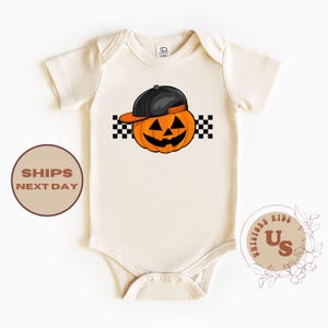 Pumpa pojkar småbarns-T-shirt, rutig pumpa barntröja, cool pumpatröja pojke, pumpa höst babybody® bild 3