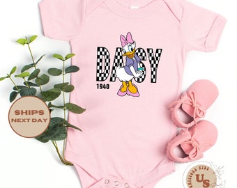 Daisy Duck Baby Bodysuit, Daisy Toddler Shirt, Checkered Daisy Shirt,  Disney Daisy Duck Kids Shirt, Cute Daisy Toddler Shirt