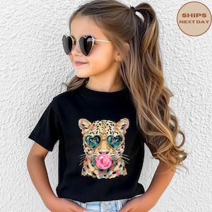 Funny Leopard T-Shirt, Bubble Sunglasses Leopard Shirt, Animal Lover Shirt image 2