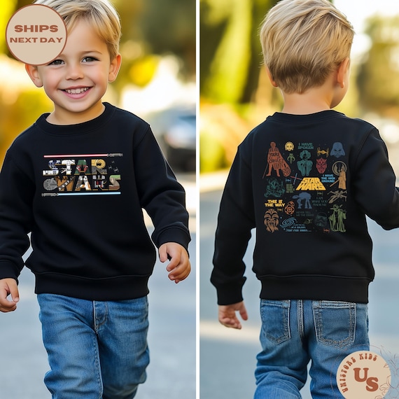 Star Wars Toddler Two-sided Shirt, Retro Star Wars Shirt, Disney Star Wars Sweatshirt, Star Wars Two Sided Kids Shirt, Disneyland Shirt