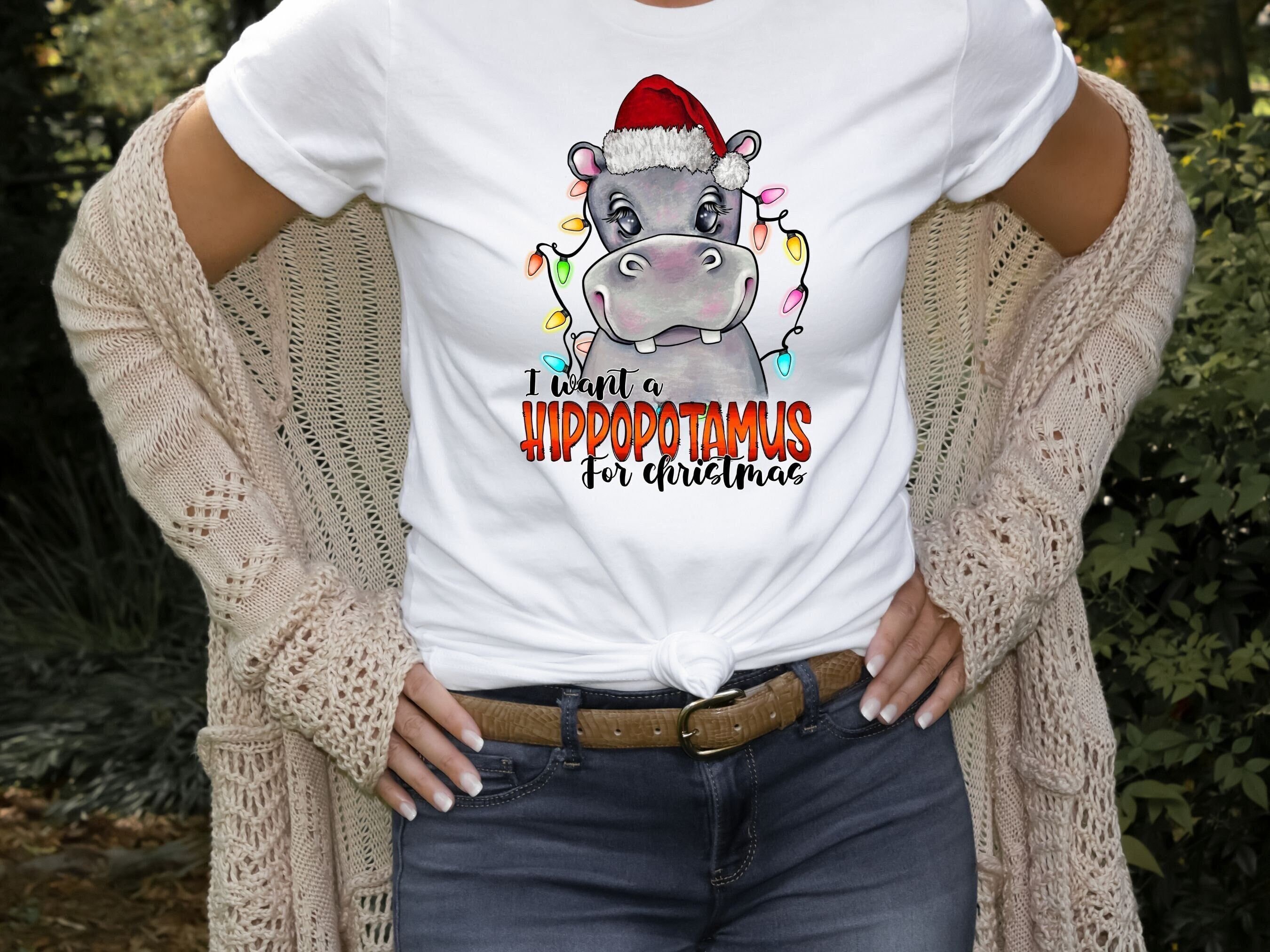Discover I Want A Hippopotamus For Christmas T-Shirt, Christmas Hippo Shirt