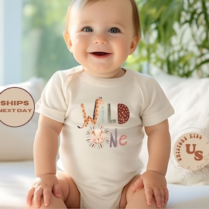 Wild One Birthday Baby Onesie®, 1st Birthday Kids Tee, Wild One Party, Zoo Shirt, Safari Shirt, Safari Animals Birthday Bodysuit