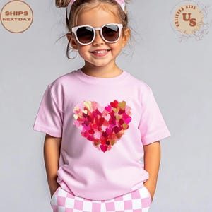 Valentines Day Hearts Toddler T-Shirt, Heart Kids Shirt, Valentines Day Toddler Shirt, Heart Toddler Shirt image 2